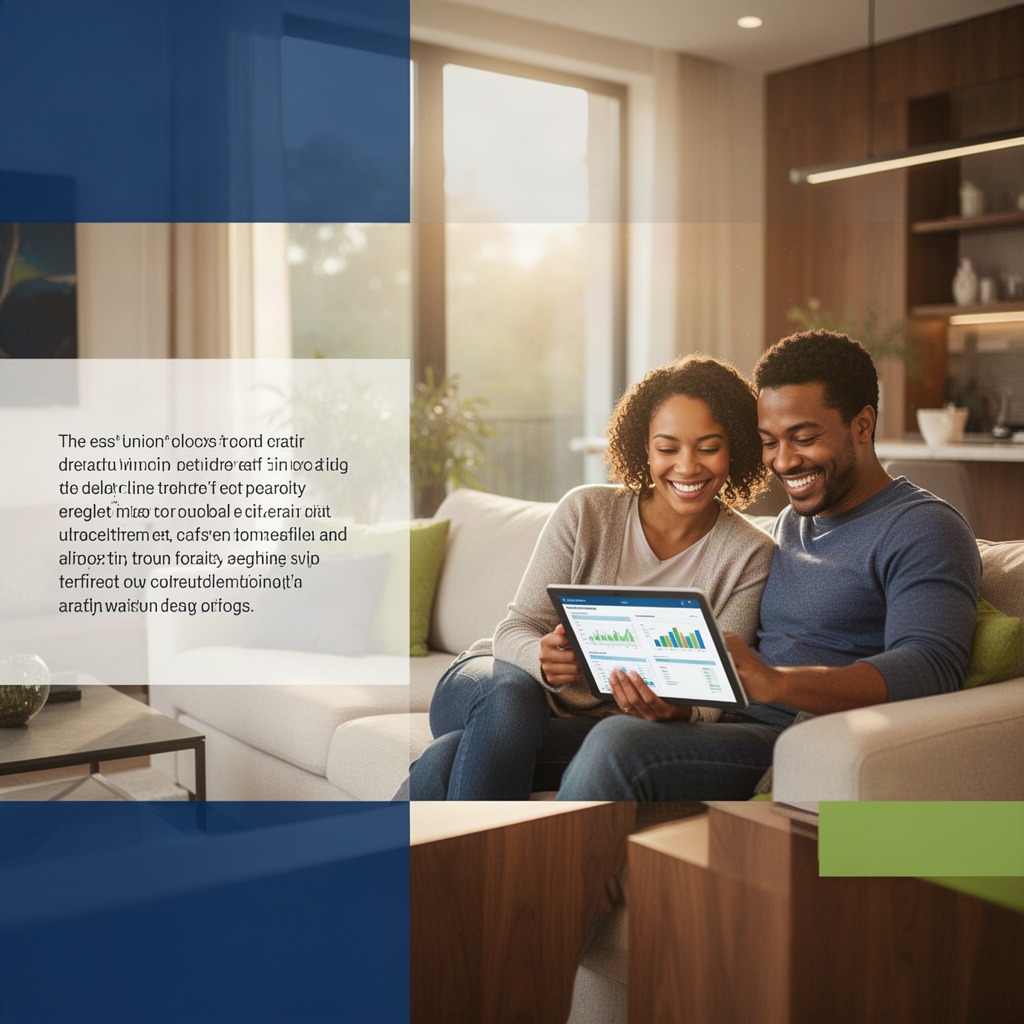 A welcoming credit union branch interior where a member speaks with a financial representative